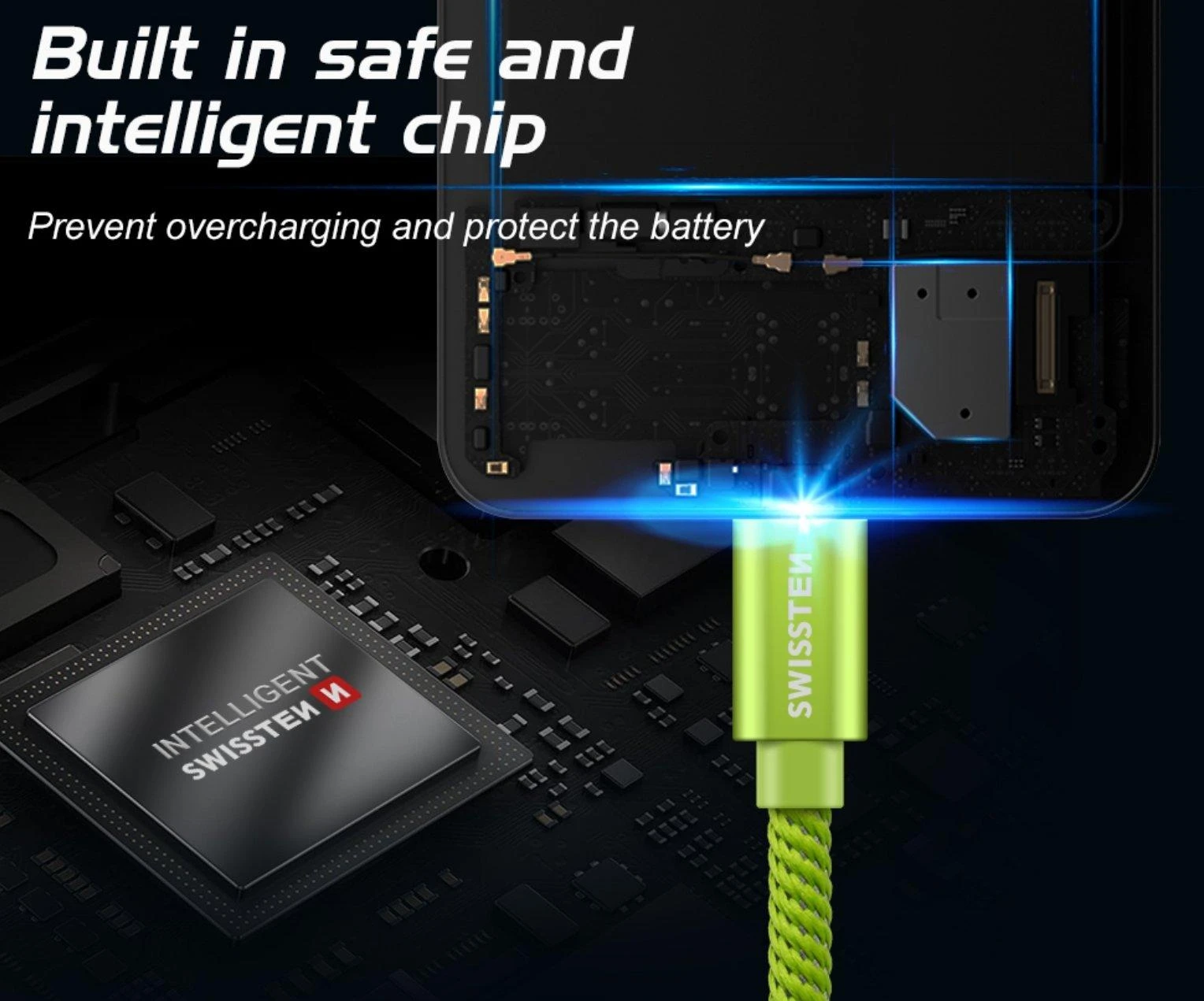 Swissten Textile Universal Quick Charge 3.1 USB-C duomenų ir įkrovimo laidas 1,2 m