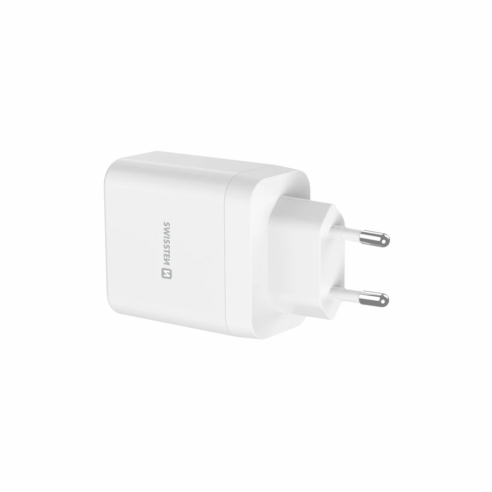 Įkroviklis Swissten SWISSTEN tinklo adapteris CORE GaN 45W, 2 prievadų, 1x USB-C , 1x USB-A