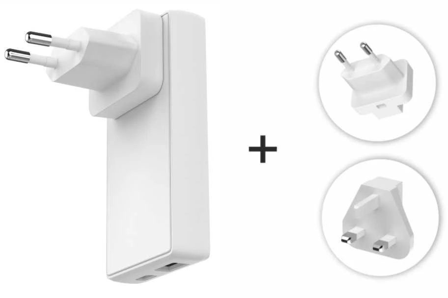 Swissten Travel Charger GaN USB-C / USB 45W (US/EU/UK)