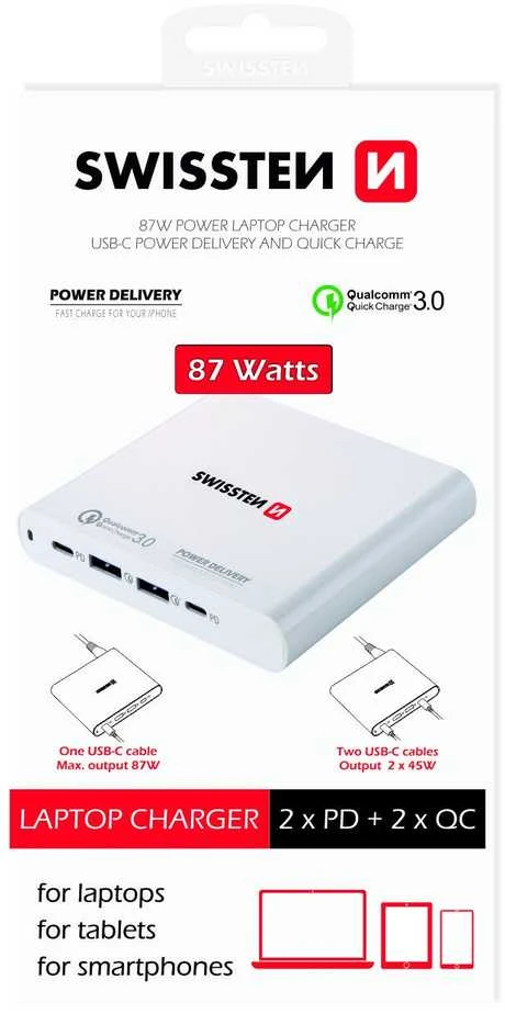 Swissten nešiojamojo kompiuterio maitinimo adapteris 87 W 4,3 A 20 V (22013340)