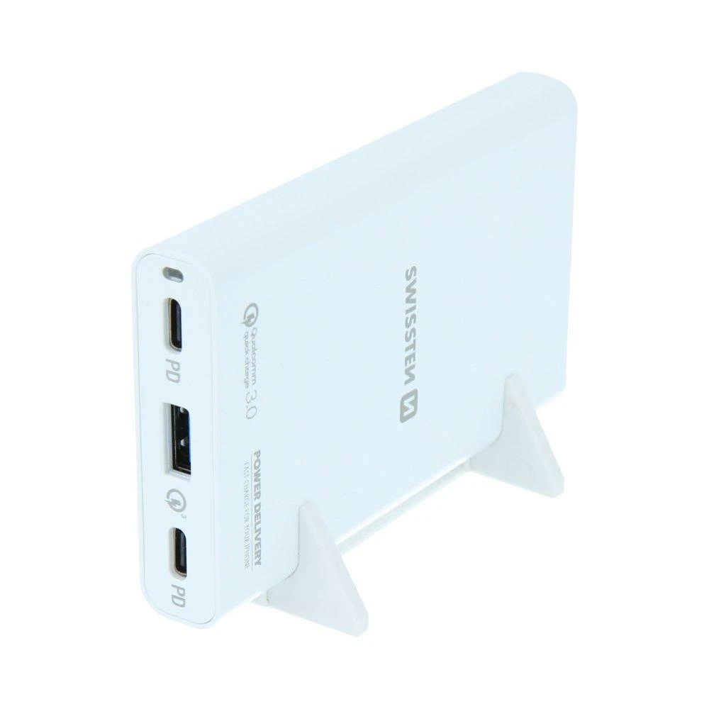 Įkroviklis Swissten 1x USB-A 2x USB-C 3 A (22013345)