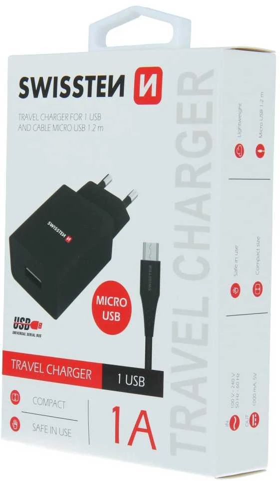 Įkroviklis Swissten 1x USB-A 1 A (22062000)