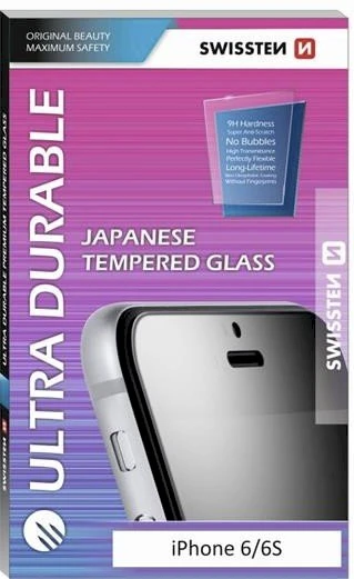 „Swissten“ grūdinto stiklo ekrano apsauga, „Pro Apple iPhone 6/6S“, balta, itin patvarus 3D pilnas klijavimas