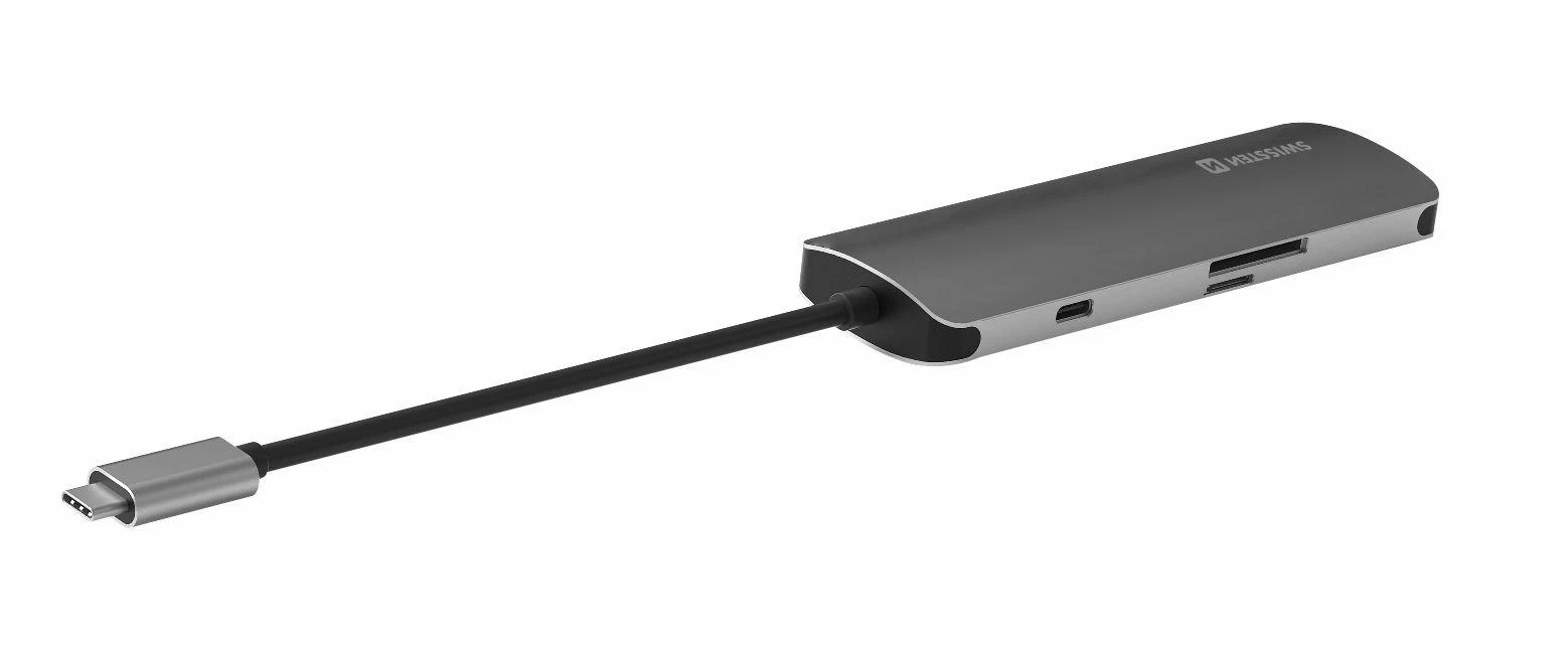 Swissten USB-C hub adapteris su laidu