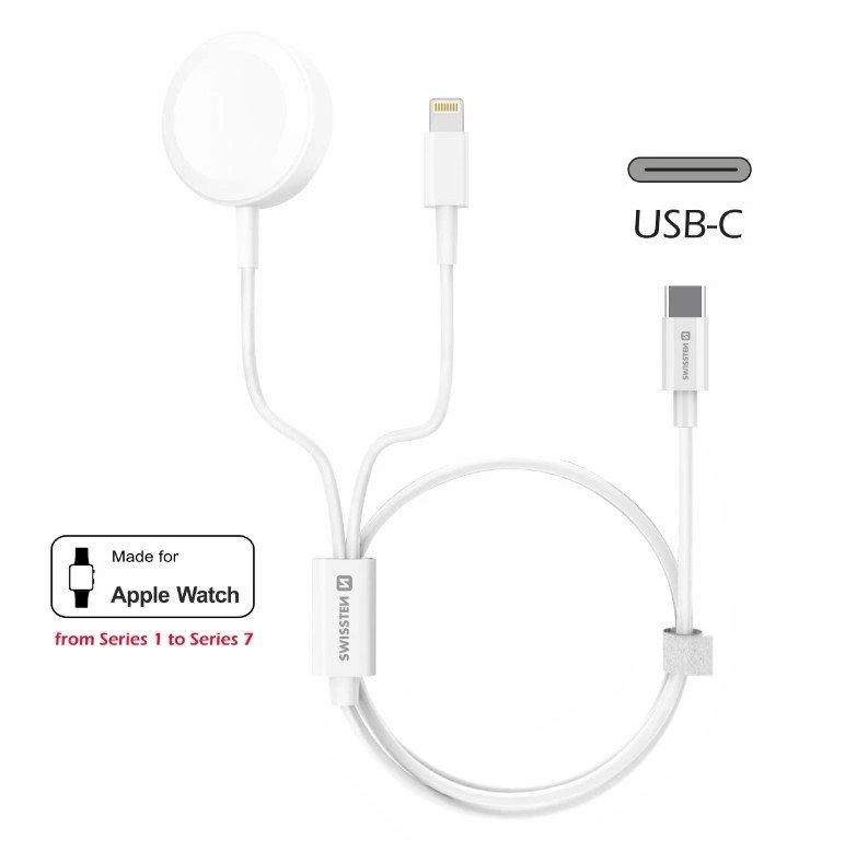 „Swissten 2in1 Apple Watch“ ir „Lightning“ belaidžio ryšio apyrankė (22055510)
