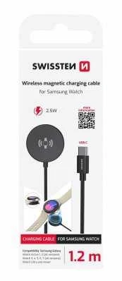 „Swissten“ belaidis magnetinis įkroviklis, skirtas „Samsung Galaxy Watch“ laikrodžiui, USB-C, 1,2 m