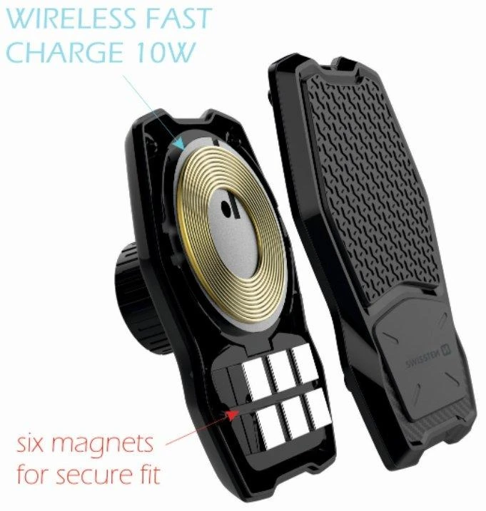 Swissten WM1-HK2 automobilinis laikiklis su belaidžiu įkrovimu + 1,2 m mikro USB laidu