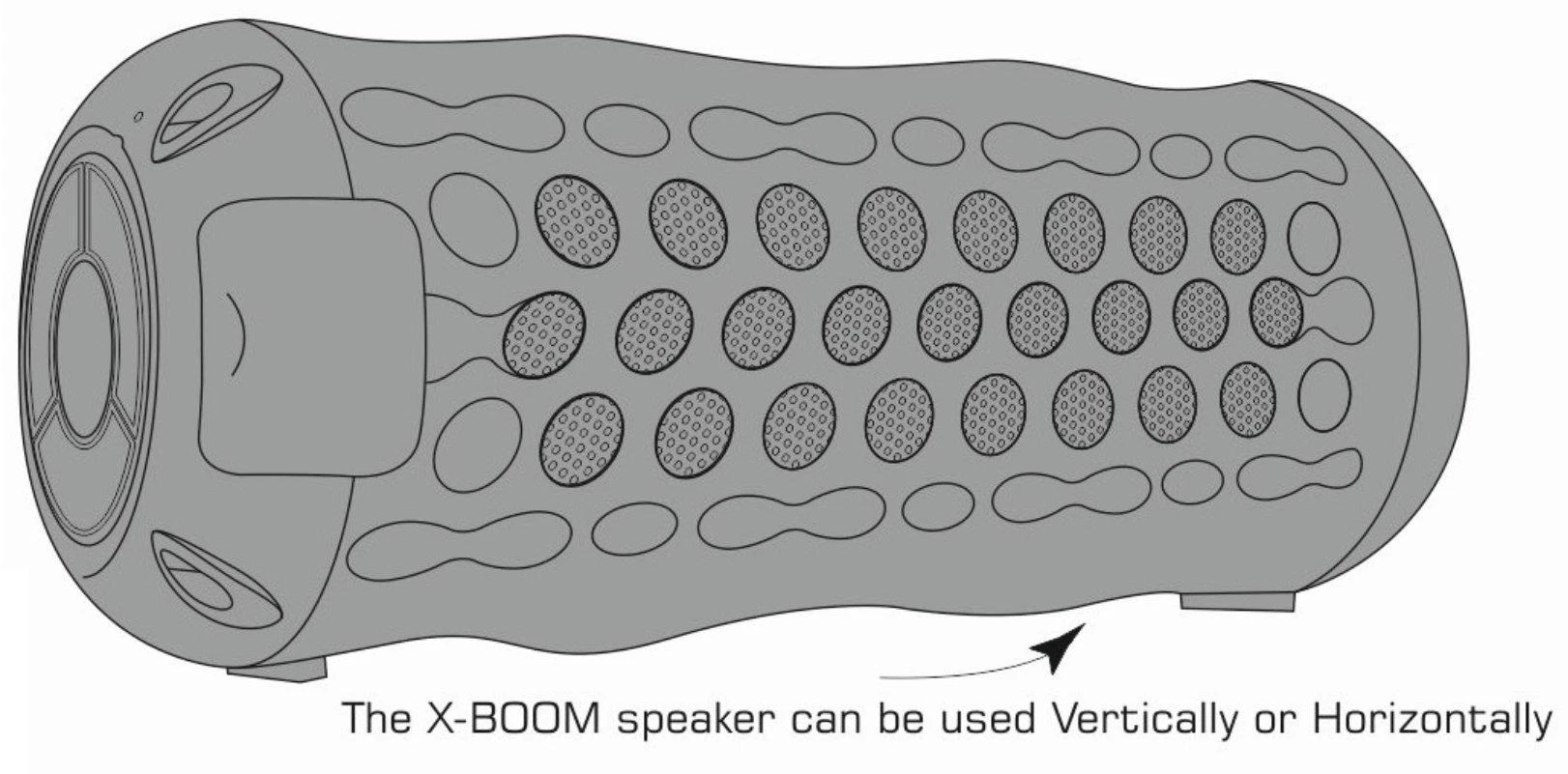 „Swissten X-Boom“ lauko IPX5 karabinas / silikoninis „Bluetooth“ garsiakalbis / 10 W / 360 laipsnių erdvinis garsas / „Micro SD“ kortelė