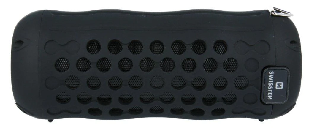 „Swissten X-Boom“ lauko IPX5 karabinas / silikoninis „Bluetooth“ garsiakalbis / 10 W / 360 laipsnių erdvinis garsas / „Micro SD“ kortelė