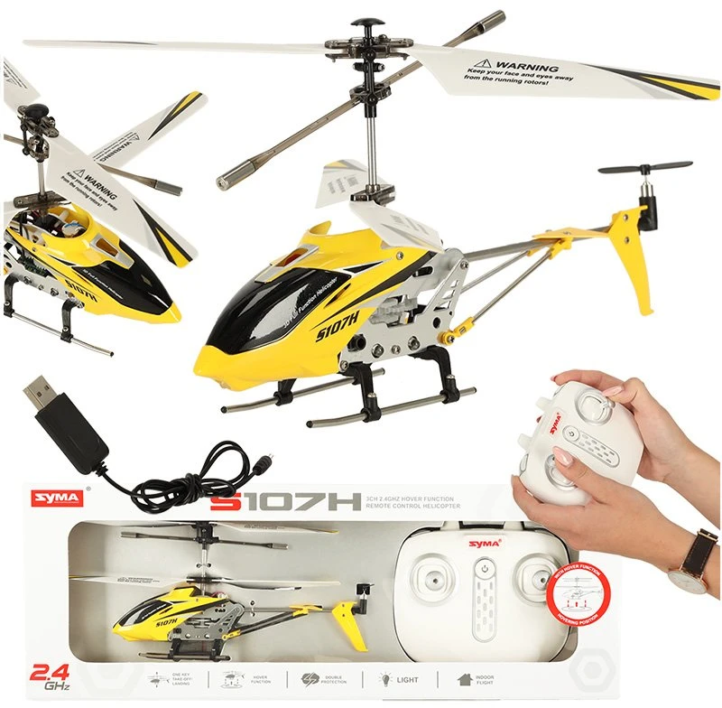 SYMA S107H RC sraigtasparnis 2.4GHz RTF geltonos spalvos