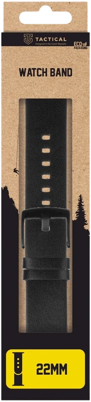 Išmaniojo laikrodžio odinis Tactical dirželis, Juodo spalvos, 22mm