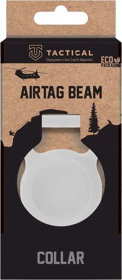Dėklas Tactical Airtag Beam Collar baltos spalvos
