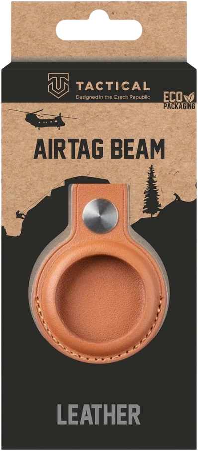 Tactical AirTag Beam Leather rudos spalvos