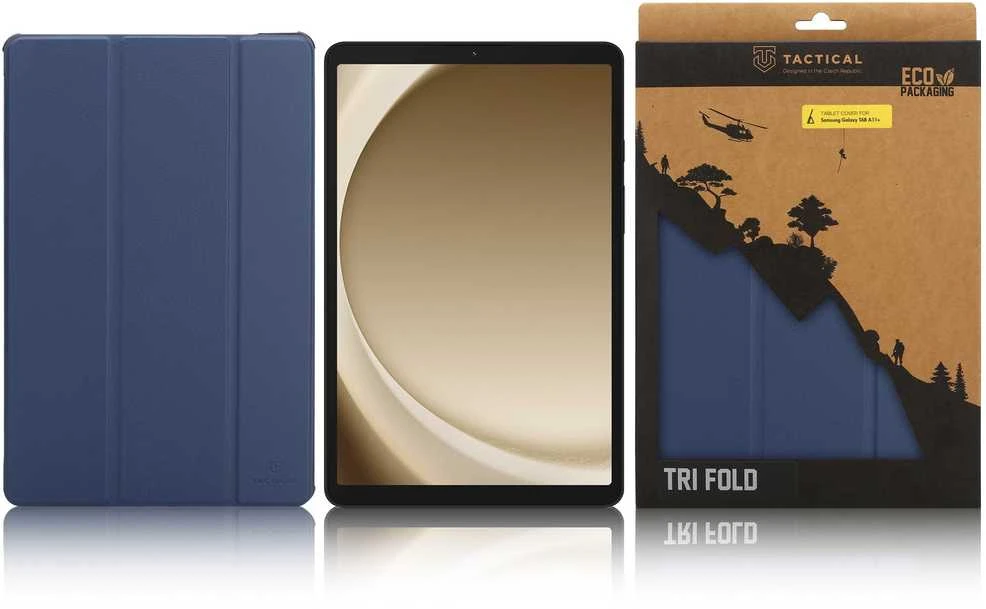 Tactical Book Tri Fold dėklas skirtas Samsung Galaxy TAB A11+ Mėlyna