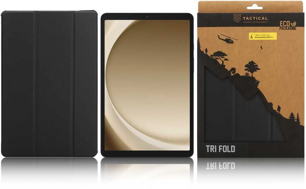 Tactical Book Tri Fold dėklas skirtas Samsung Galaxy TAB A11+ Juodas