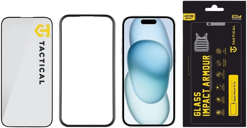 Tactical apsauginis stiklas Impact Armour skirtas Apple iPhone 15
