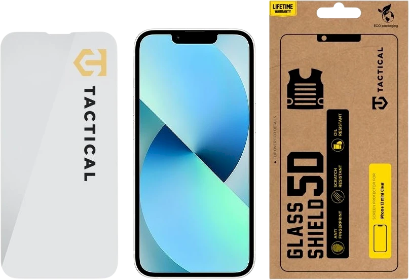 Tactical apsauginis stiklas Shield 2.5D skirtas Apple iPhone 13 mini skaidrus
