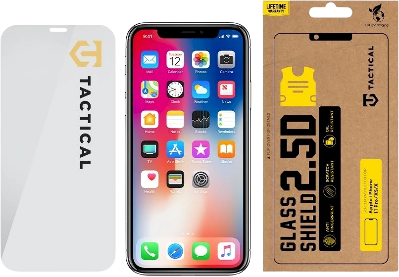 Tactical apsauginis stiklas Shield 2.5D skirtas Apple iPhone 11 Pro/ XS/ X skaidrus