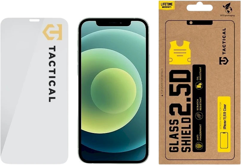 Tactical apsauginis stiklas Shield 2.5D skirtas Apple iPhone 11/XR skaidrus