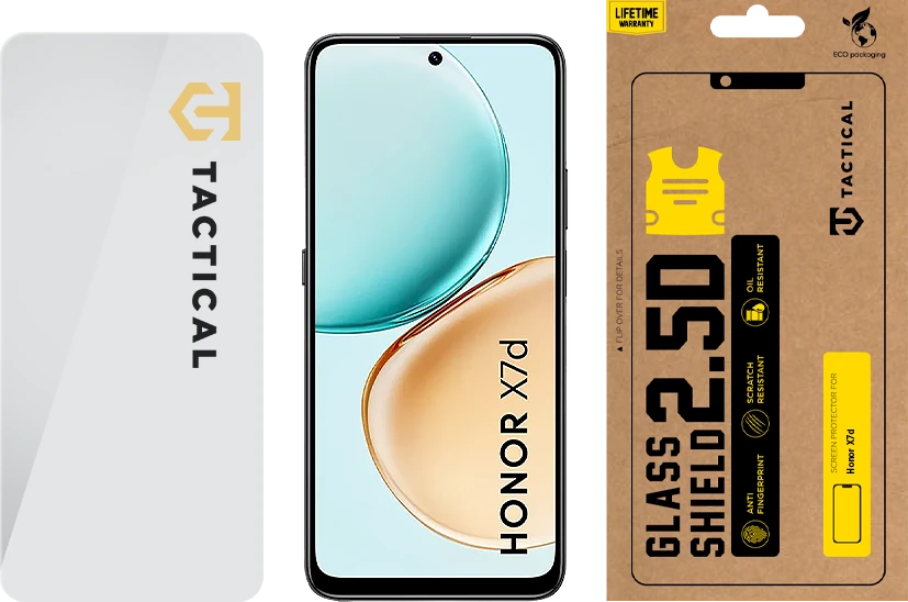 Tactical Apsauginis stiklas Shield 2.5D skirtas Honor X7d Clear