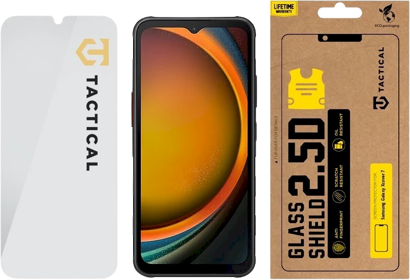 Tactical apsauginis stiklas Shield 2.5D skirtas Samsung Galaxy Xcover 7 skaidrus