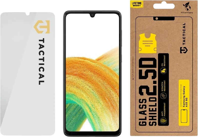 Tactical apsauginis stiklas Shield 2.5D skirtas Samsung Galaxy A33 5G skaidrus