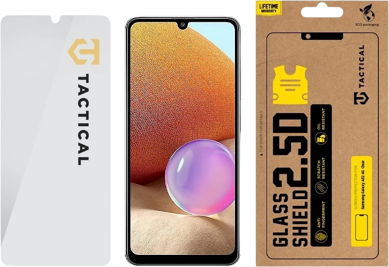 Tactical apsauginis stiklas Shield 2.5D skirtas Samsung Galaxy A32 4G skaidrus