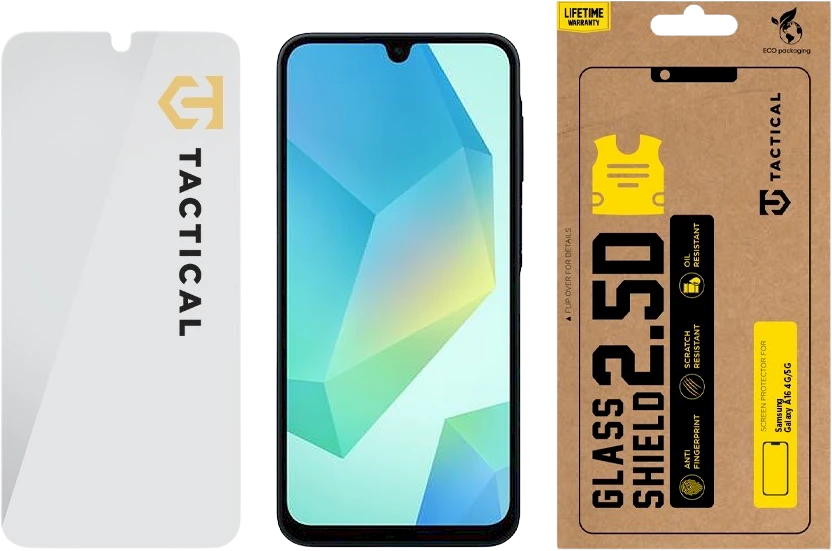 Tactical Apsauginis stiklas Shield 2.5D skirtas Samsung Galaxy A16 5G skaidrus