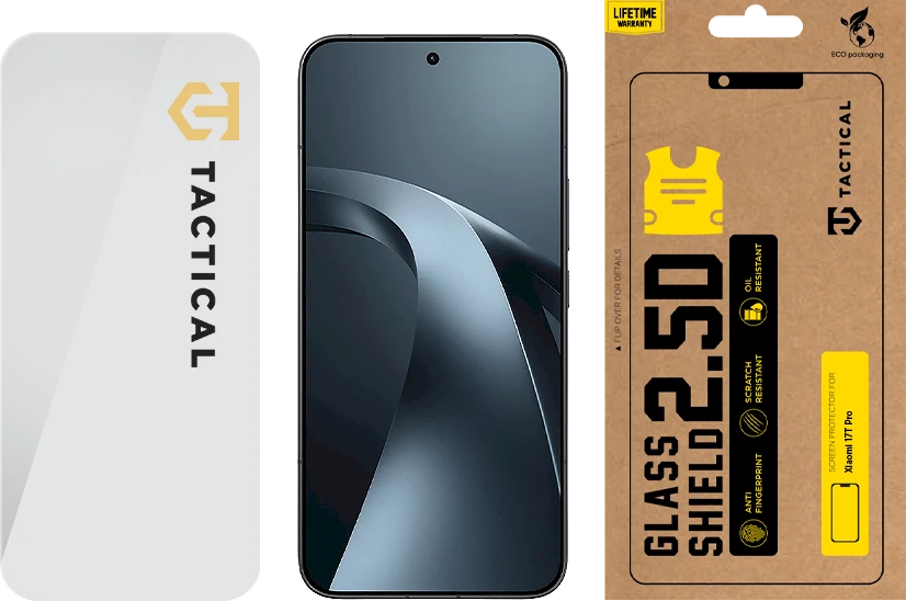 Tactical Taktinis stiklinis skydas 2.5D, skirtas „Xiaomi 17T Pro Clear“