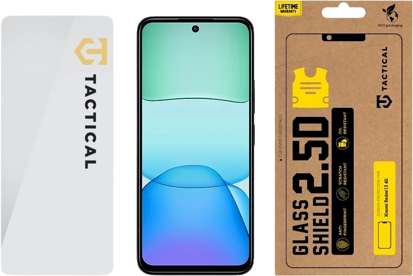 Tactical Apsauginis stiklas Shield 2.5D skirtas Xiaomi Redmi 13 4G Clear