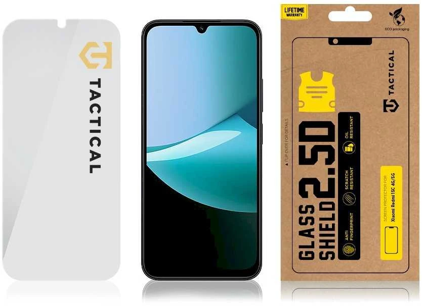 Tactical Apsauginis stiklas Shield 2.5D skirtas Xiaomi Redmi 15C 4G/5G Clear
