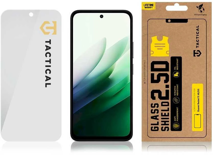 Tactical Apsauginis stiklas Shield 2.5D skirtas Xiaomi Redmi 15 4G/5G Clear