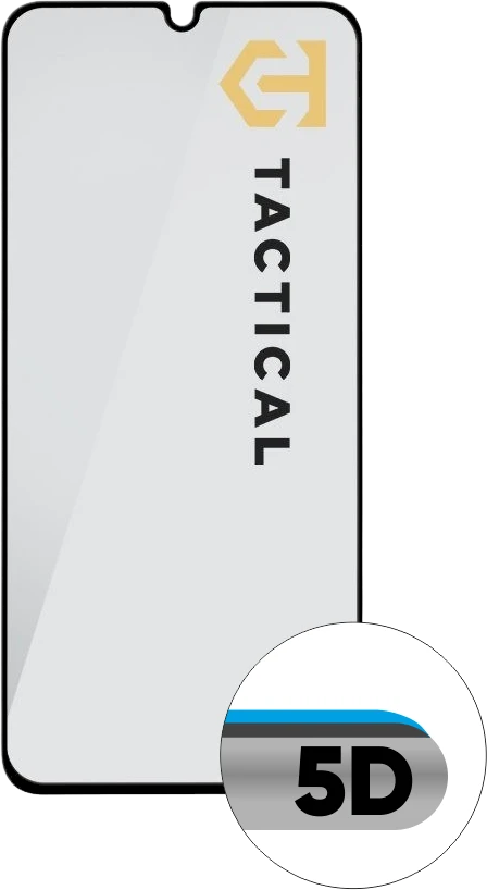 Tactical apsauginis stiklas Shield 5D skirtas Samsung Galaxy A25 5G su juodos spalvos krašteliu