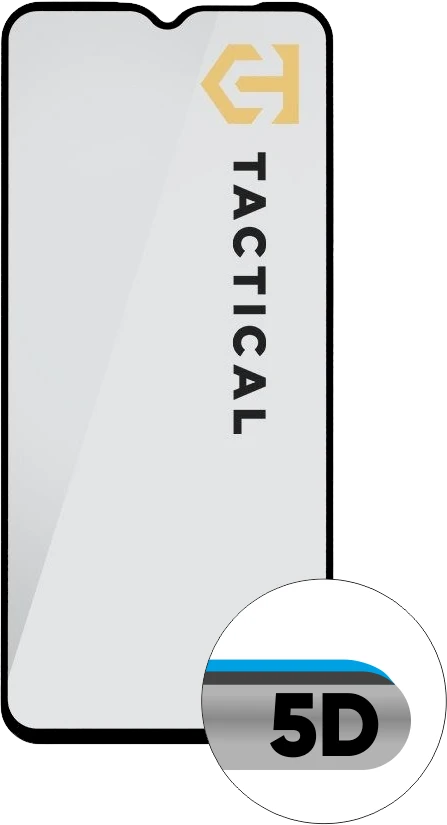 Tactical apsauginis stiklas Shield 5D skirtas Samsung Galaxy A13 5G/A04s su juodos spalvos krašteliu