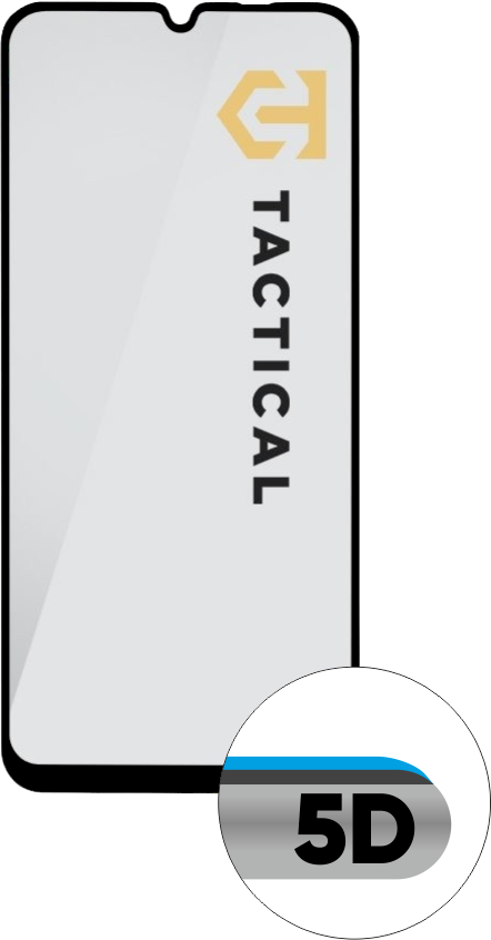 Tactical apsauginis stiklas Shield 5D skirtas Samsung Galaxy A14 4G/5G su juodos spalvos krašteliu