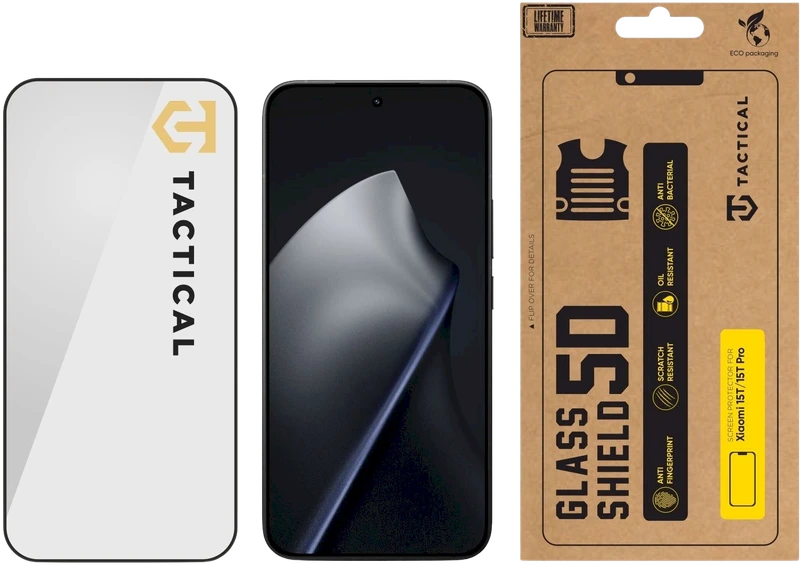 Tactical Apsauginis stiklas Shield 5D skirtas Xiaomi 15/15T Pro Juodas