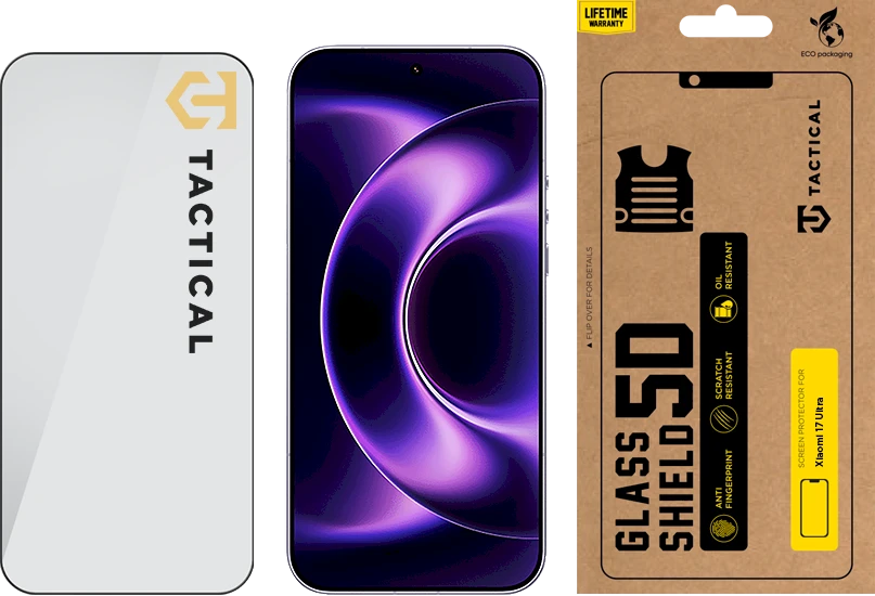 Tactical Apsauginis stiklas Shield 5D for Xiaomi 17 Ultra Juodas