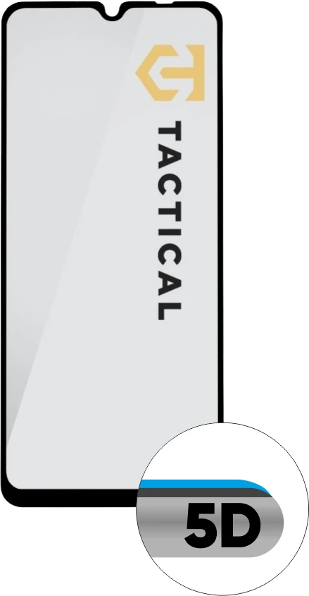 Tactical apsauginis stiklas Shield 5D skirtas Xiaomi Redmi 12C su juodos spalvos krašteliu