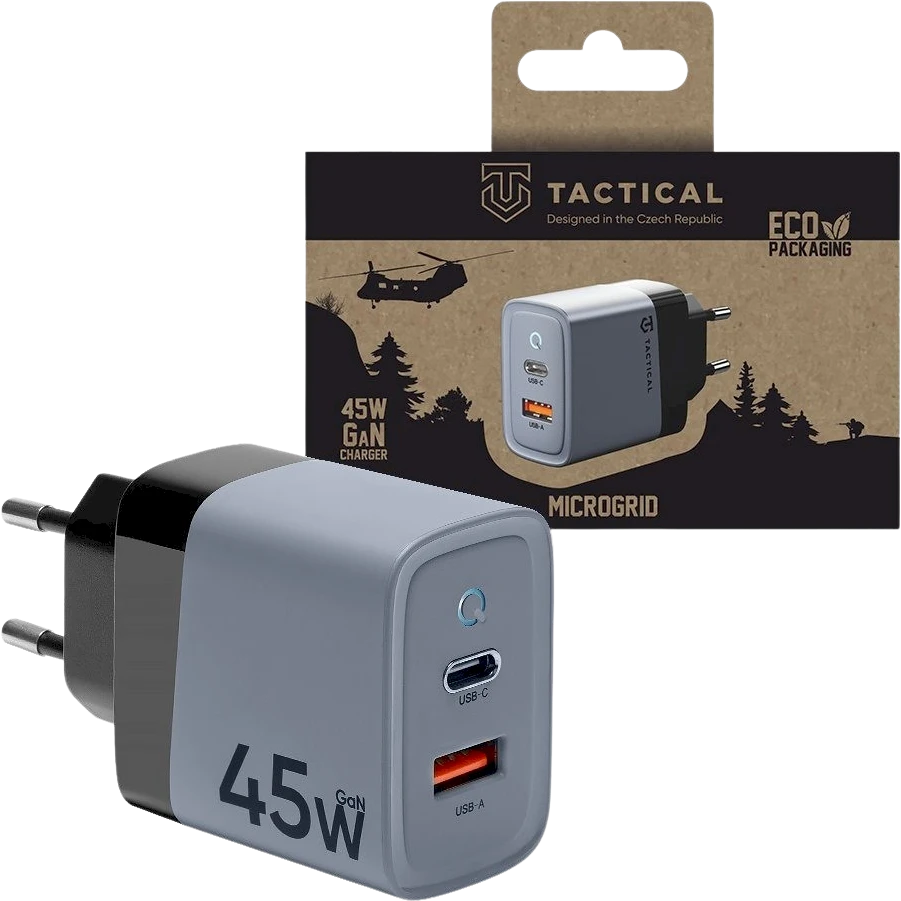 Tactical Microgrid GaN 45W įkroviklis pilkos spalvos