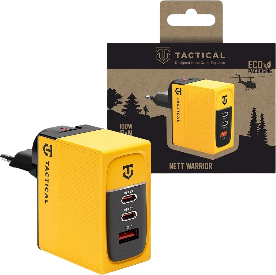 Tactical Nett Warrior GaN 100W įkroviklis geltonos spalvos