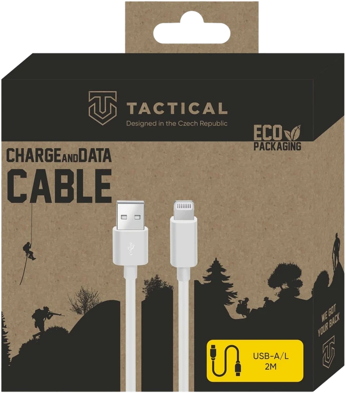 Tactical Smooth Thread Kabelis USB-A/Lightning 2m baltos spalvos