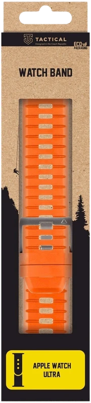 „Tactical Tough Band“ apyrankė „Apple Watch Ultra Safety“ oranžinė/sidabrinė