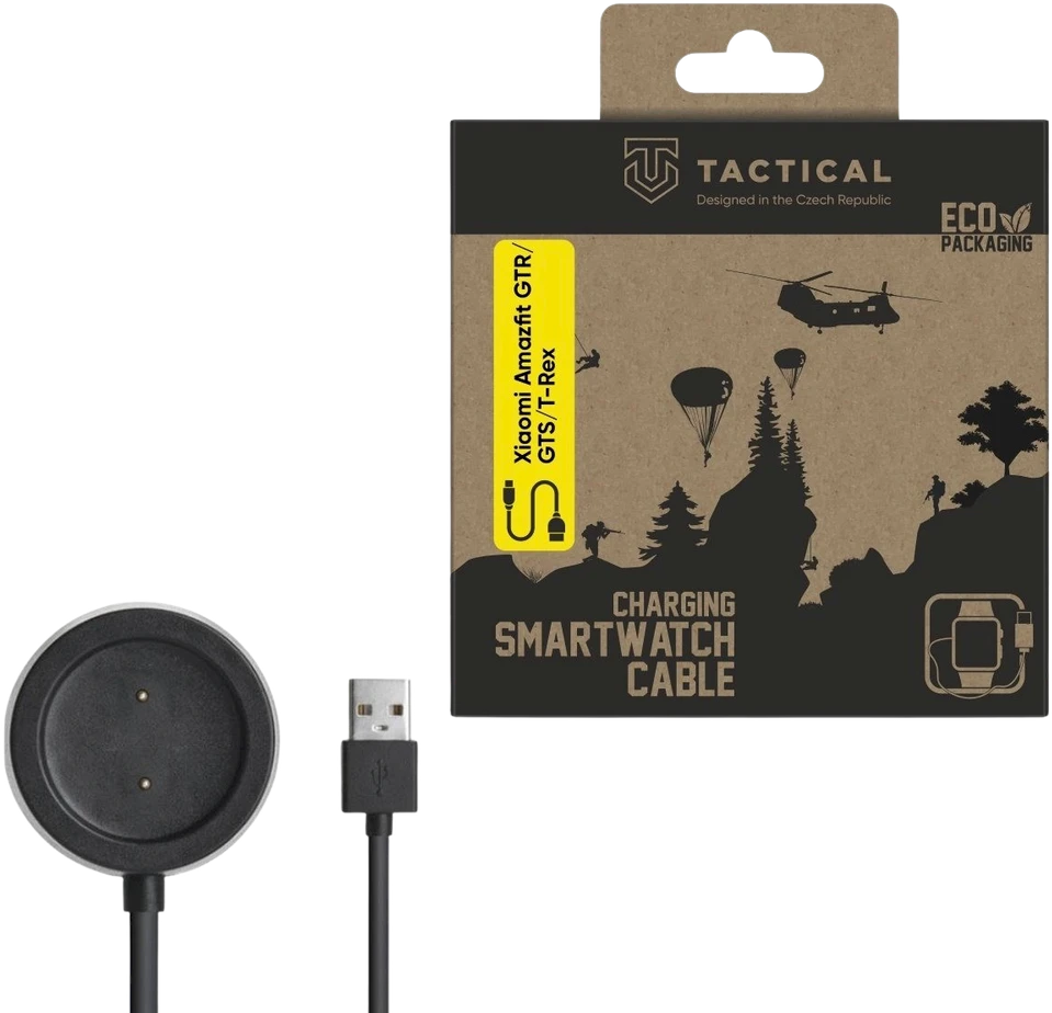 Tactical USB įkrovimo laidas, skirtas Amazfit GTR, GTS ir T-Rex išmaniesiems laikrodžiams