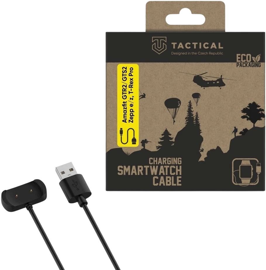 Tactical USB įkrovimo kabelis laikrodžiui Amazfit GTR2/GTS2, Zepp e/su, T-Rex Pro