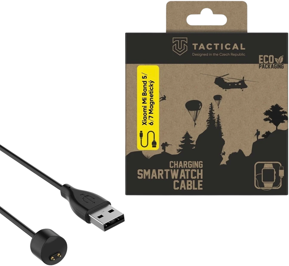 Tactical Taktinis USB įkrovimo laidas, skirtas Xiaomi Mi Band 5/6/7 Magnetic