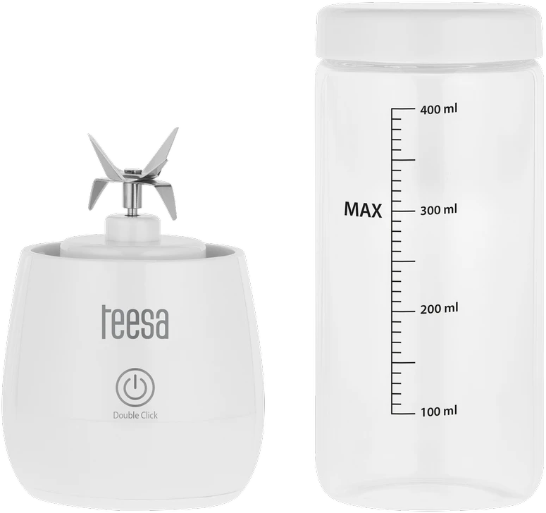Teesa Belaidis maišytuvas, stiklinis puodelis, 450 ml, 100 W, 6 peiliai