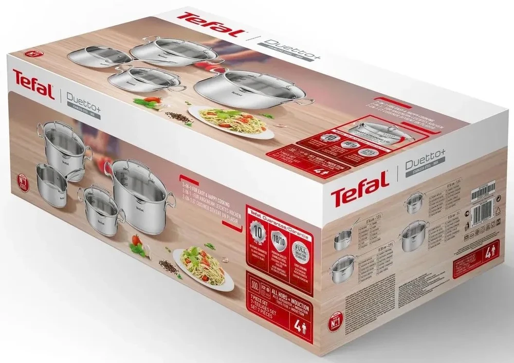 Puodų rinkinys Tefal Duetto+ 7 dalių