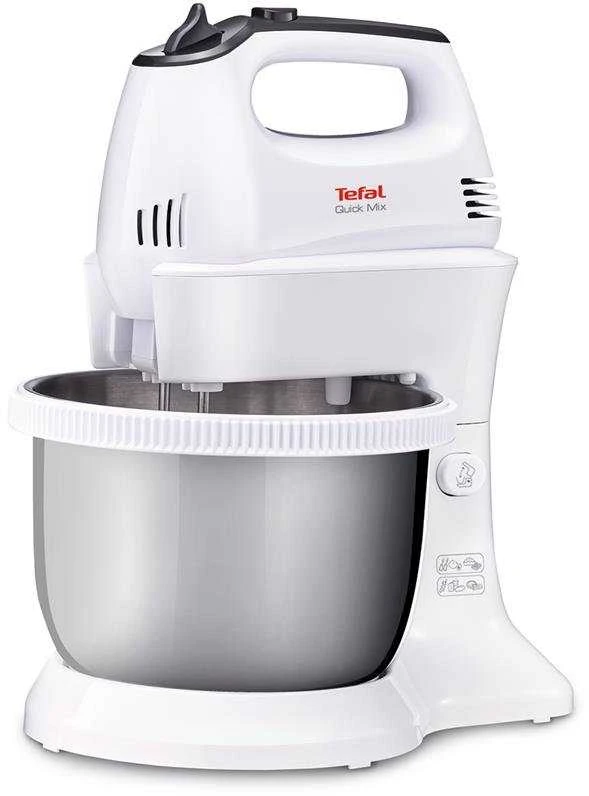 Virtuvinis kombainas TEFAL HT312138 Quickmix | Hand Mixer | 300 W | Greičių skaičius 5 | Turbo mode | Baltas/Nerūdijantis plienas