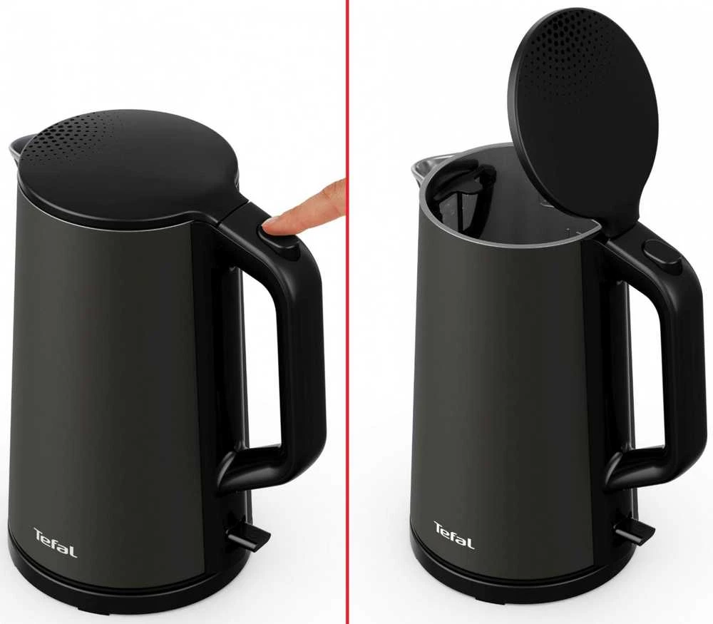 TEFAL | Virdulys | KI583E10 | Elektrinis | 2000 W | 1,7 l | Nerūdijantis plienas | 360° sukamasis pagrindas | Juodas