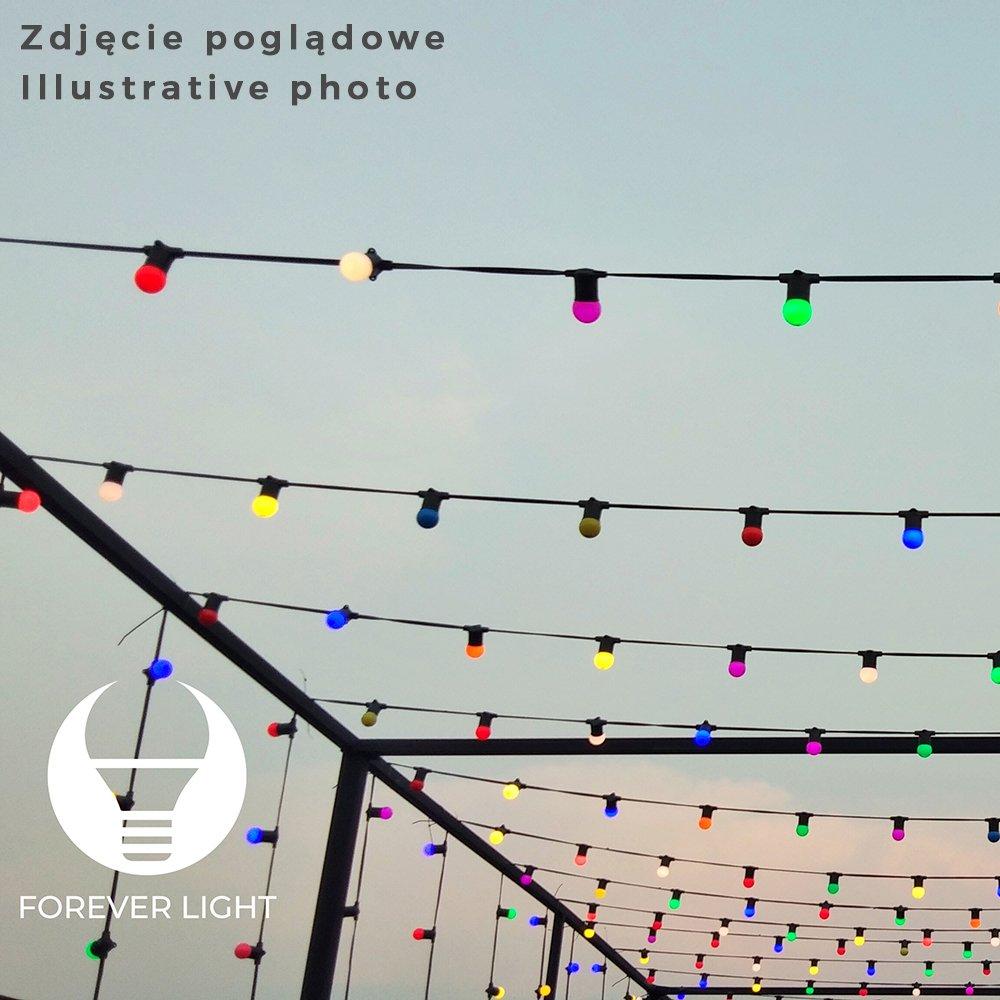 Plastrol TelForceone Šviesos girlianda 12m + 10 lempučių G45 balta/rožinė/mėlyna 2W IP65